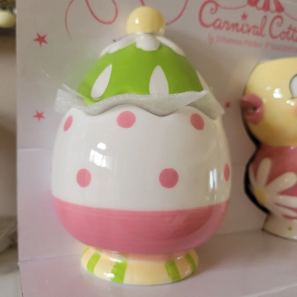 Johanna Parker Carnival Cottage Easter Chick & Egg Cream & Sugar Set~ NIB